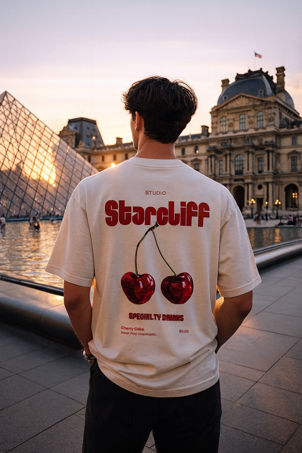 cherry collection banner oversize hoodie print worn