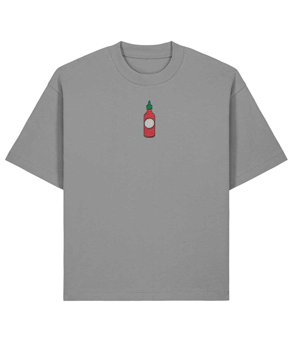 "Asian Hot Chili Sauce" Oversized Shirt — back print grey
