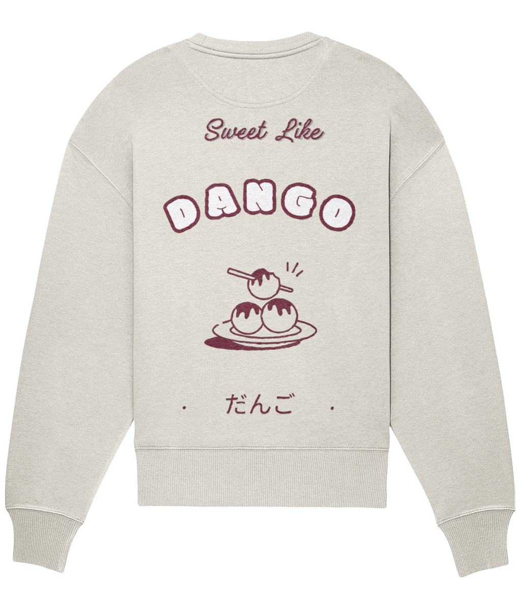 "Sweet Like Dango" Oversized Sweatshirt - Pastel Colors | Organic Cotton with Embroidery by Starcliffart