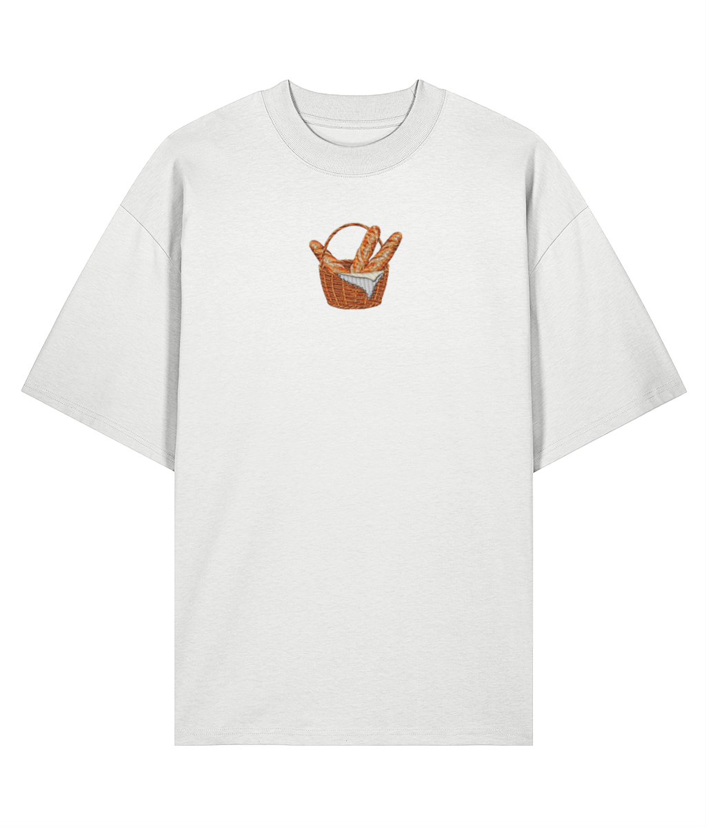 Baguette For The Soul Embroidered Oversized Shirt - white front