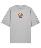 Baguette For The Soul Embroidered Oversized Shirt - grey