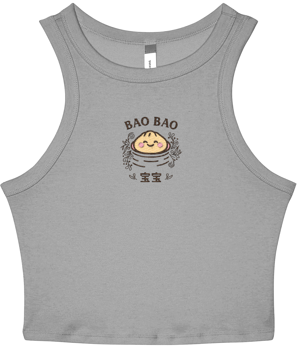 “Bao Bao“ Embroidered Baby Tank –  grey
