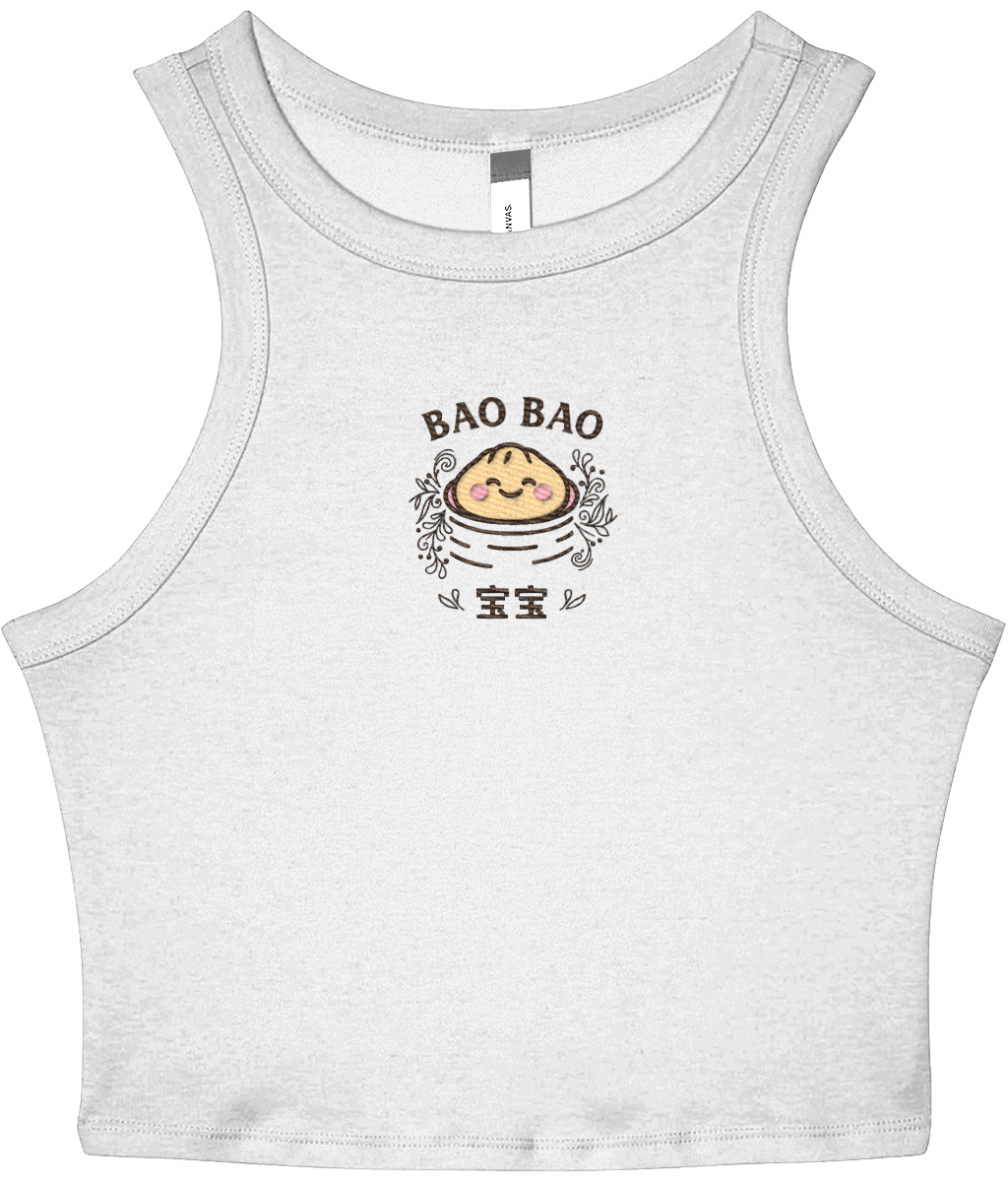 “Bao Bao“ Embroidered Baby Tank – white