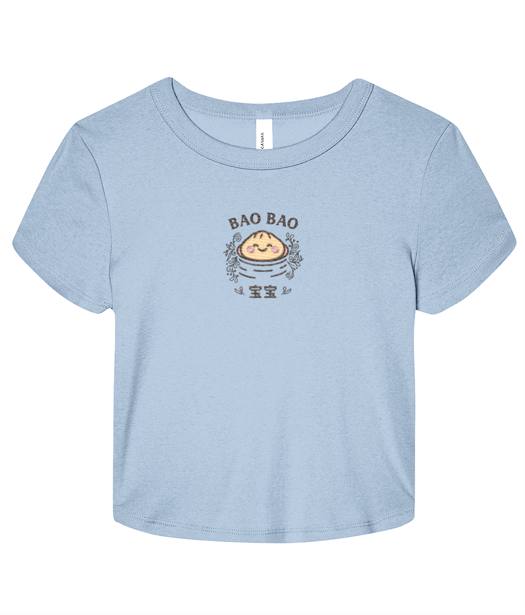 "Bao Bao" Embroidered Baby Tee –  Baby blue