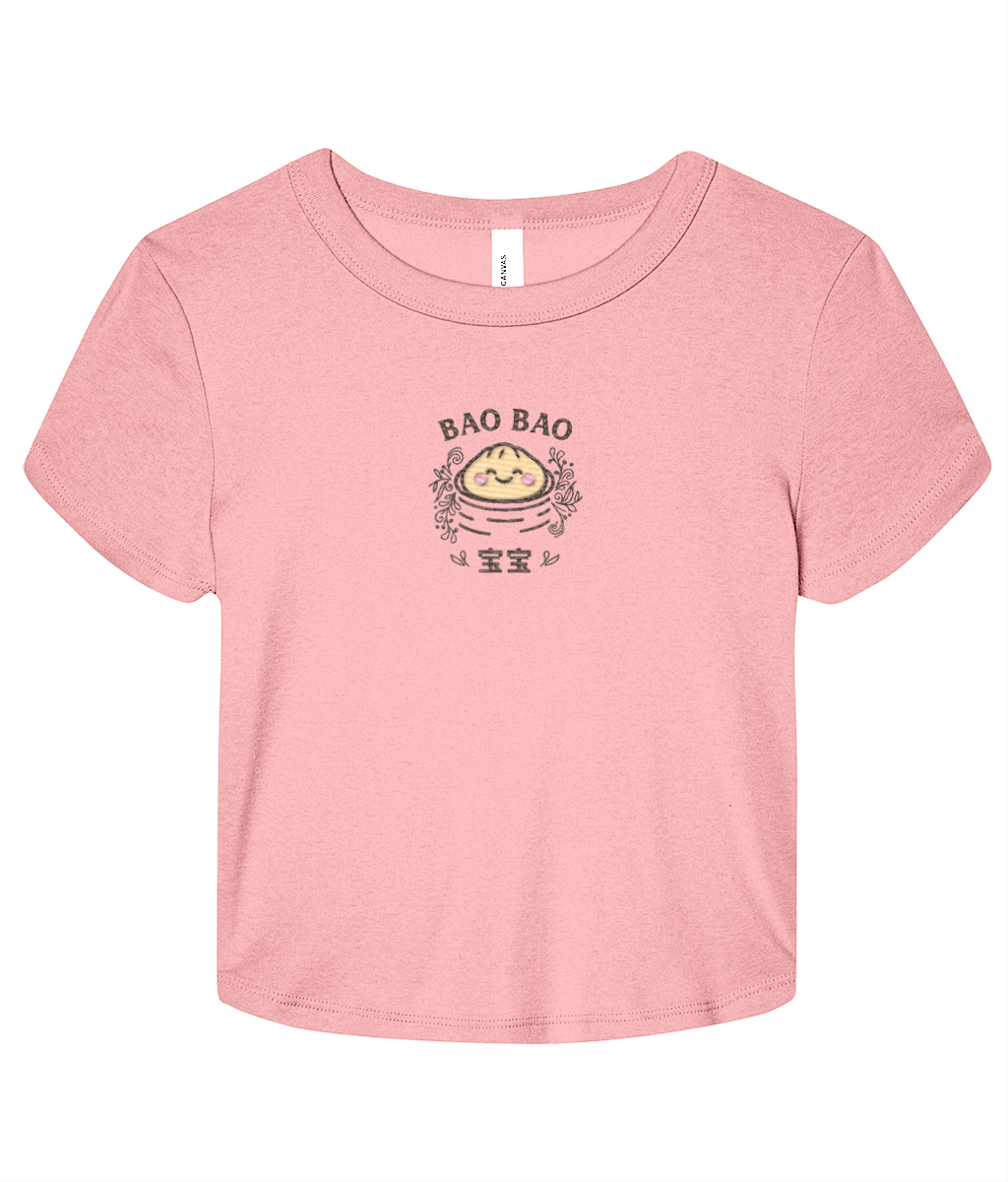 "Bao Bao" Embroidered Baby Tee –  pink