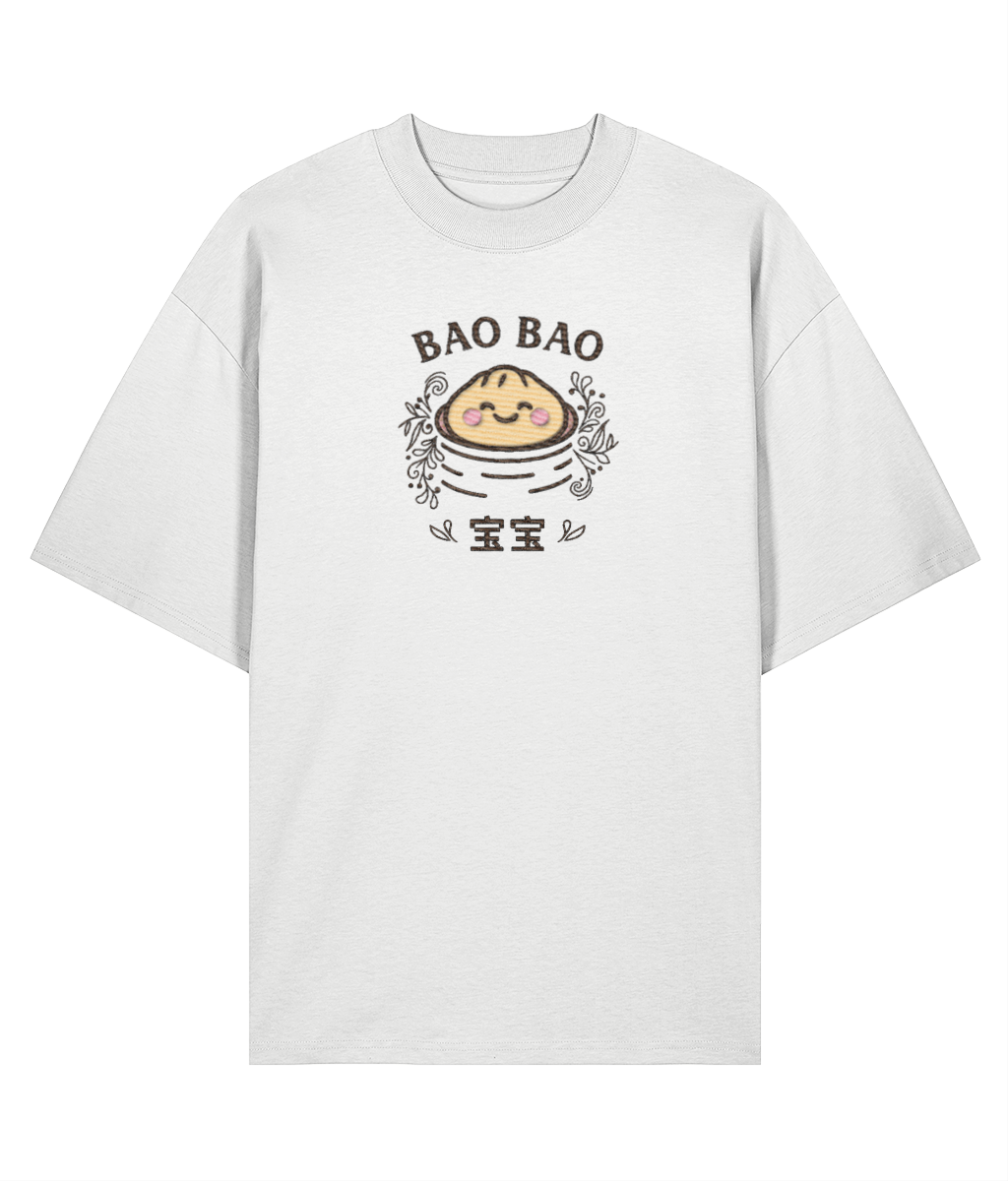 Bao Bao Embroidered Oversized Shirt – White Front Embroidered 