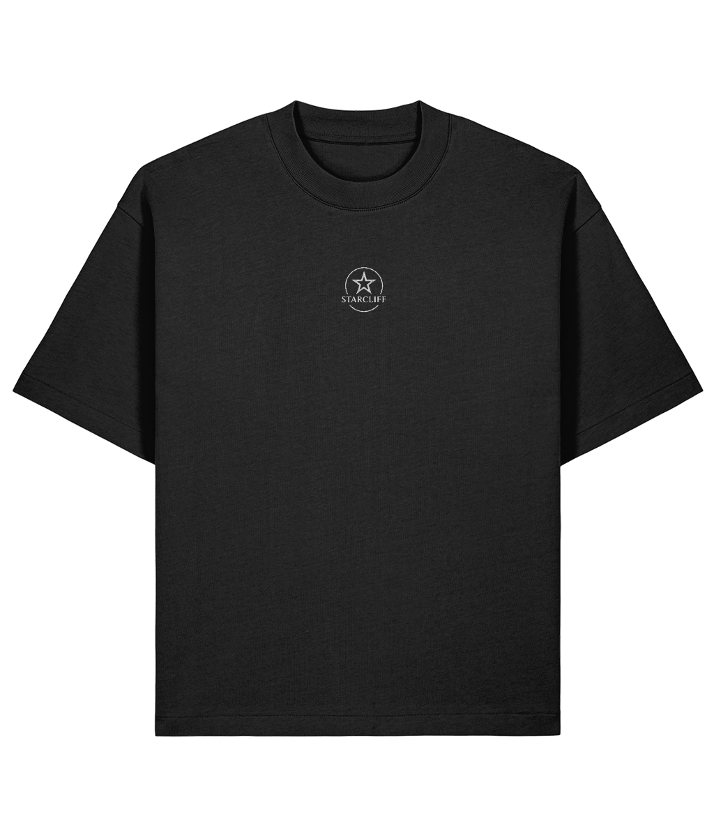 Reflection Oversized, Boxy Shirt Black, Blue & Brown – Organic Cotton by Starcliffart Black front 