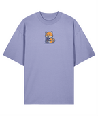 Boba Milk Tea Embroidered Oversized Shirt – Violet fron