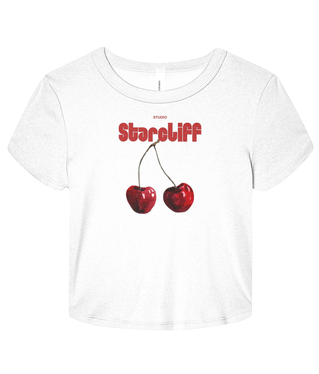 Cherry Baby Tee White front 