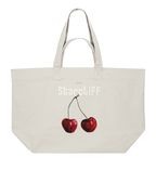 Cherry Embroidered Tote Bag – Offwhite