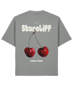 Cherry Oversized Boxy Shirt – Back grey