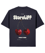 Cherry Oversized Boxy Shirt – Back navy blue