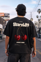 Cherry Oversized Boxy Shirt – Black Worn 