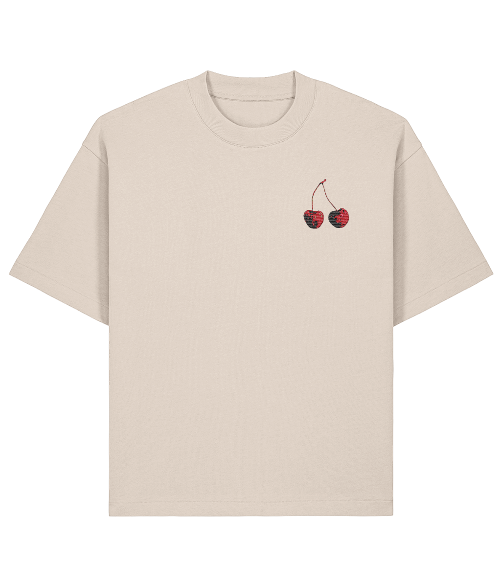 Cherry Oversized Boxy Shirt – Cream Front