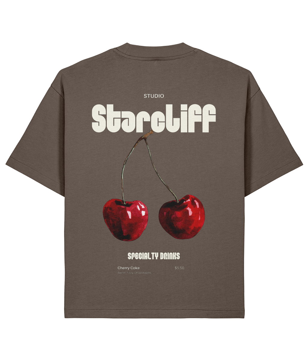 Cherry Oversized Boxy Shirt – back mocha