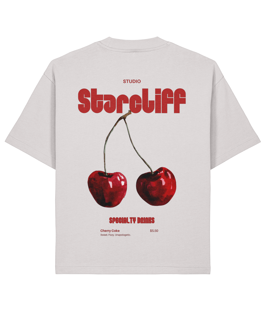 Cherry Oversized Boxy Shirt – Grey Back