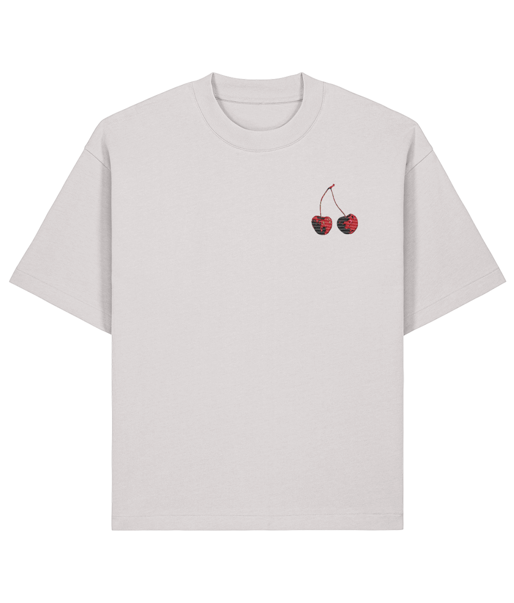 Cherry Oversized Boxy Shirt – Grey Front