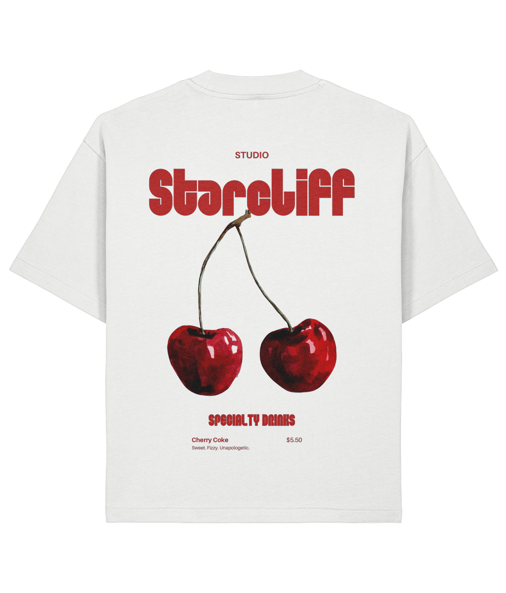 Cherry Oversized Boxy Shirt – White Back