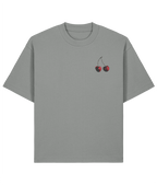 Cherry Oversized Boxy Shirt – front grey