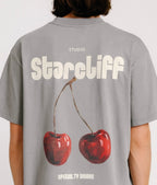 Cherry Oversized Boxy Shirt – grey worn