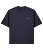 Cherry Oversized Boxy Shirt – navy front