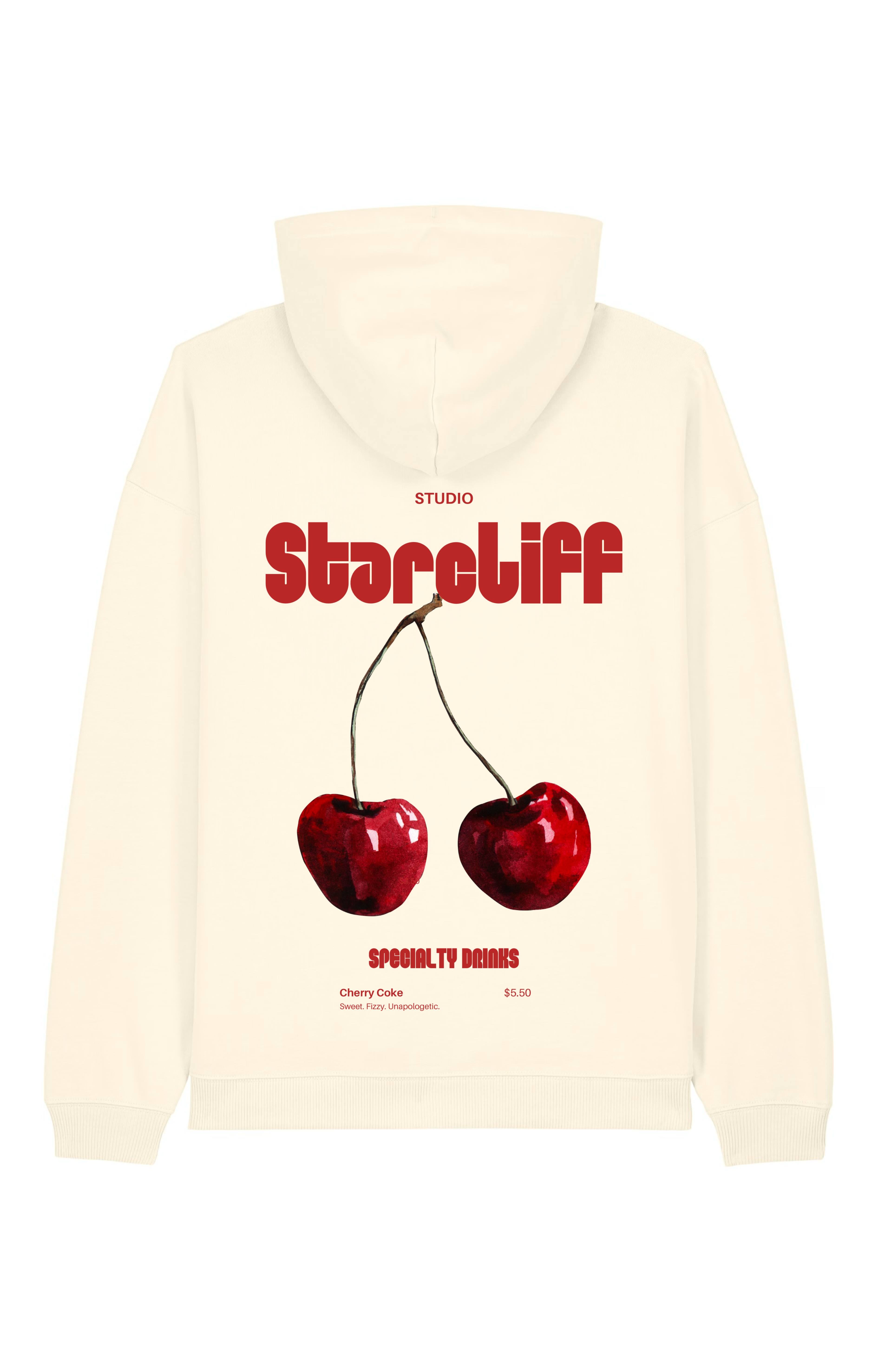 Cherry Oversized Hoodie Light Version – Cream Back