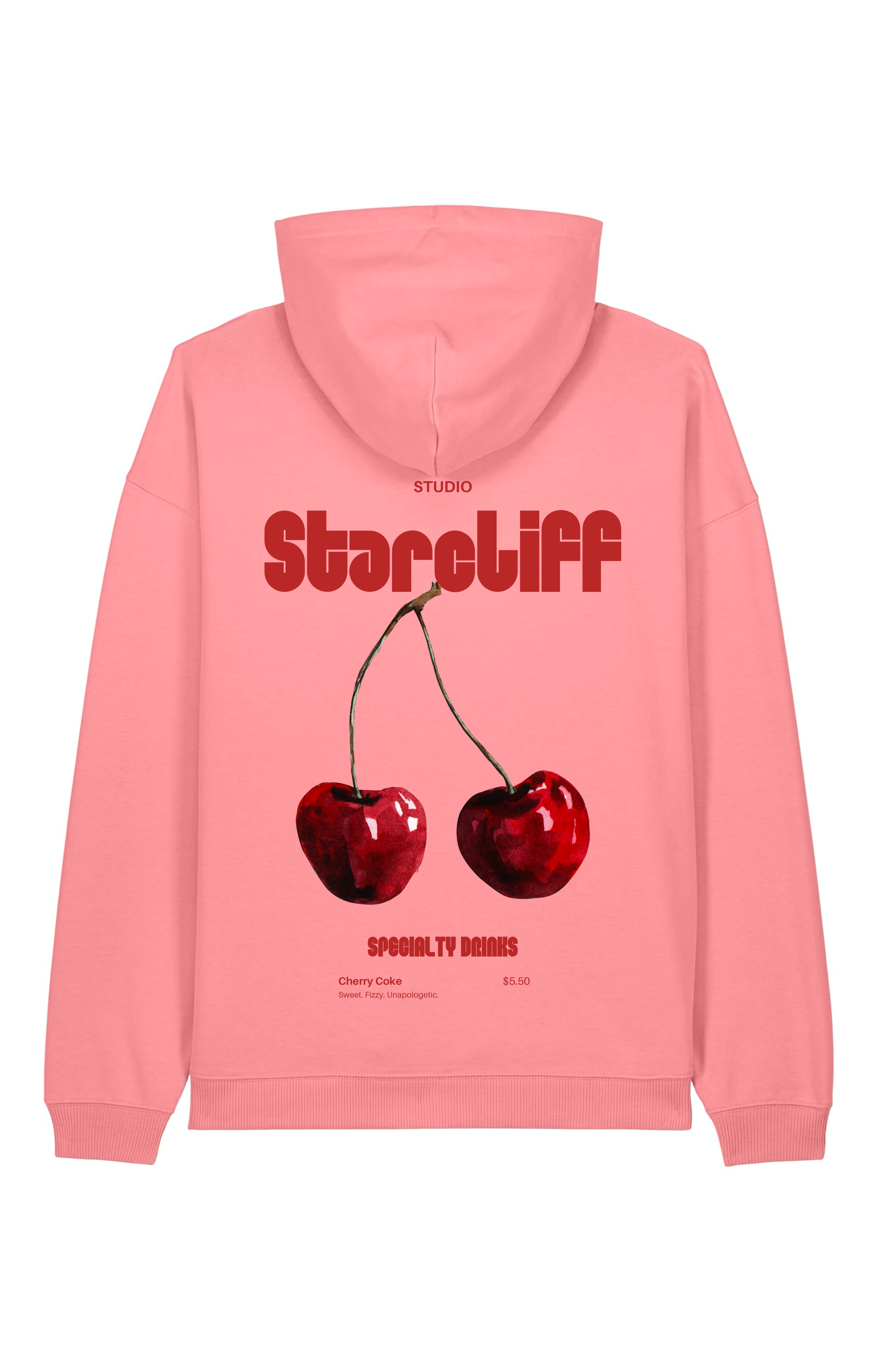Cherry Oversized Hoodie Light Version – Pink Back