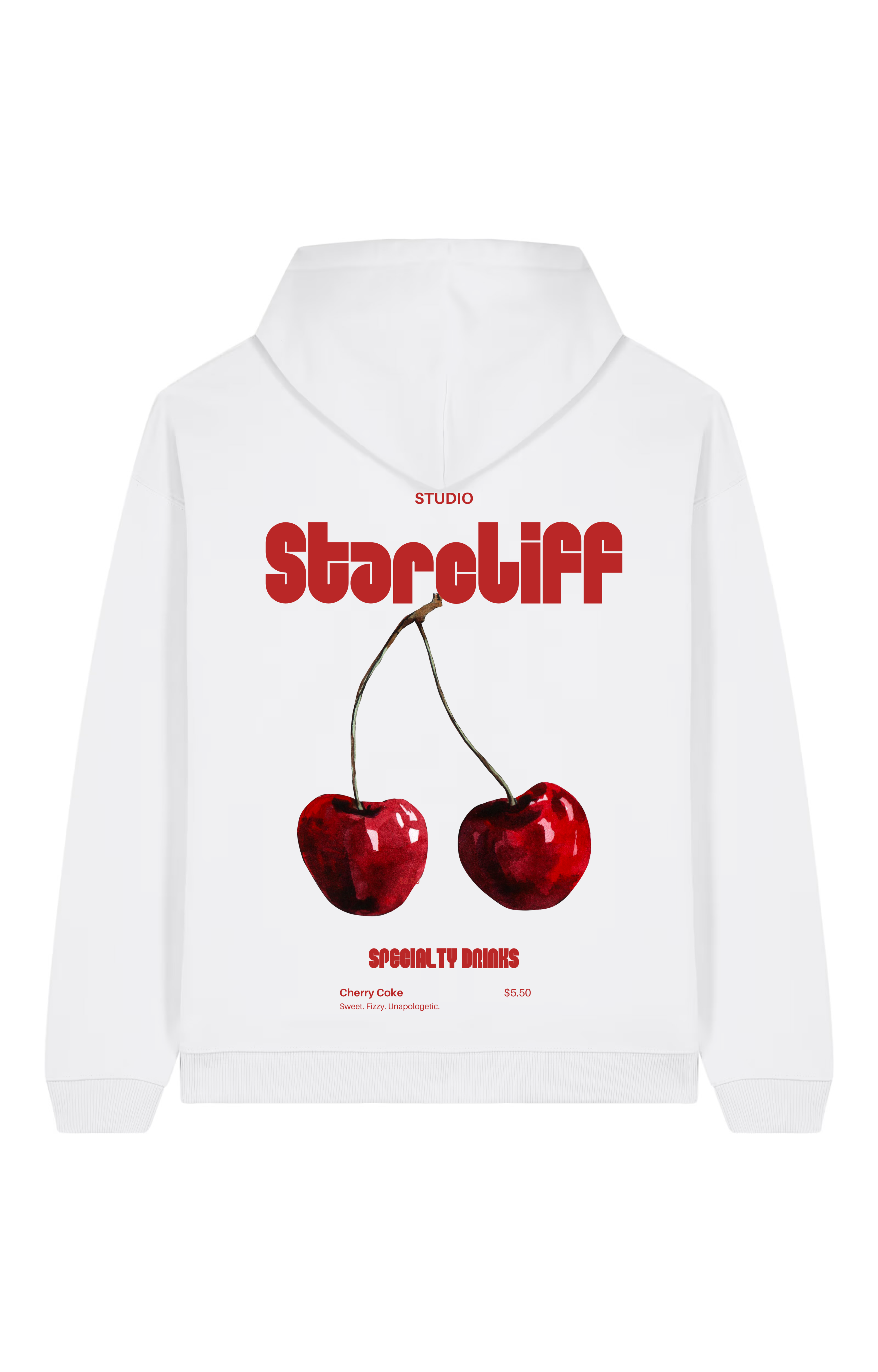 Cherry Oversized Hoodie Light Version – White Back