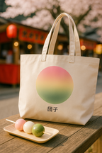 “Dango Sunrise" Tote Bag – detail close up
