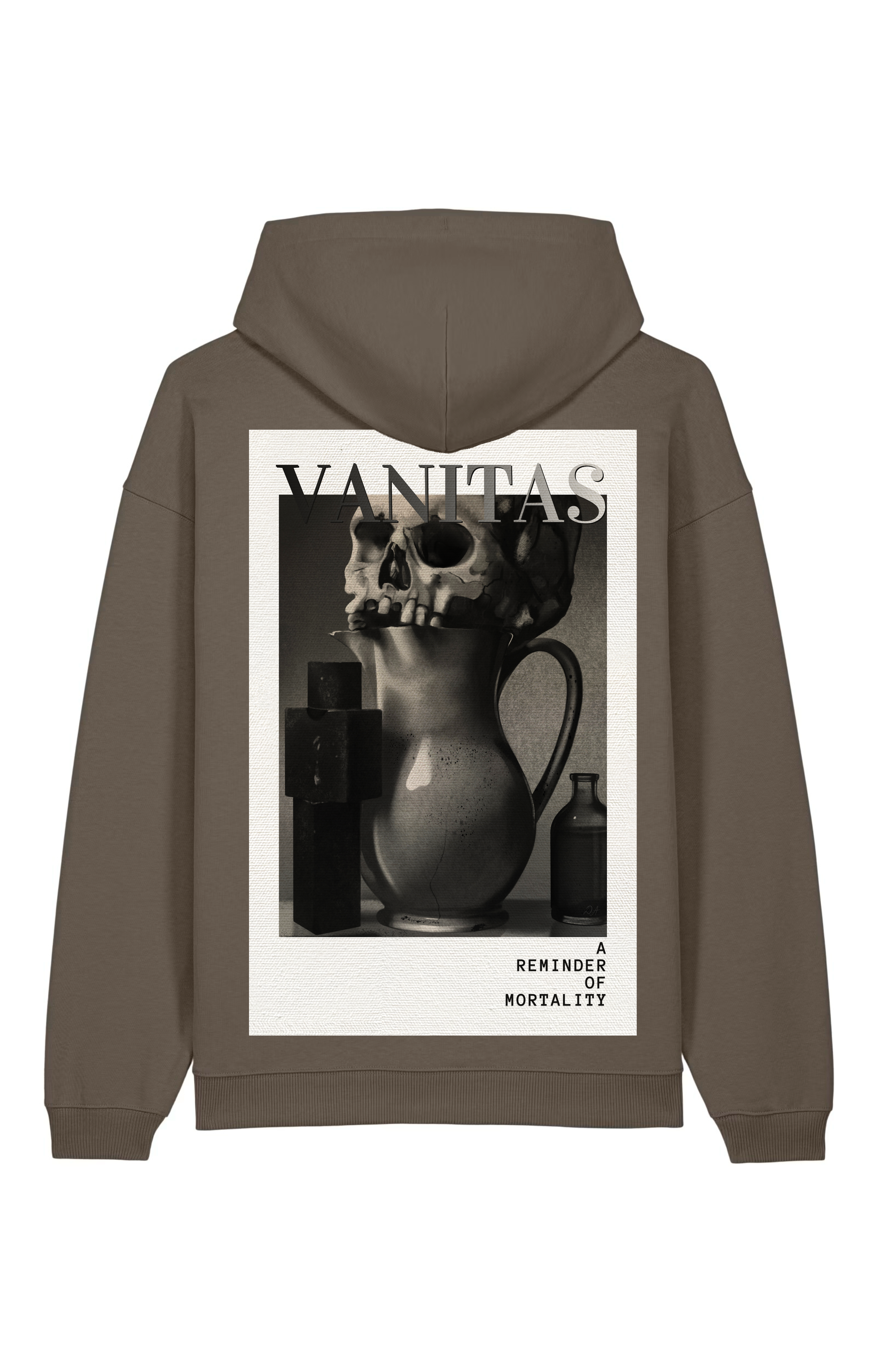 Gothic Vanitas Oversized Hoodie – mocha Back