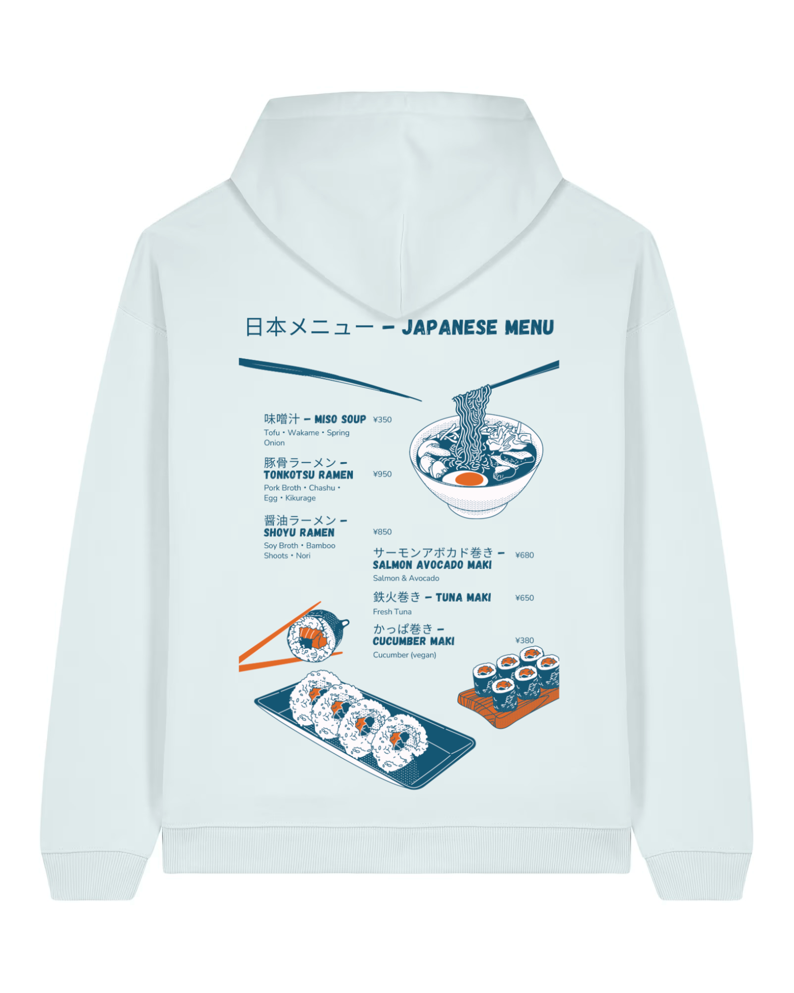 „Nigiri Sushi“ Oversized Hoodie – Multiple Colors Availabe | Organic Cotton with Embroidery by Starcliffart