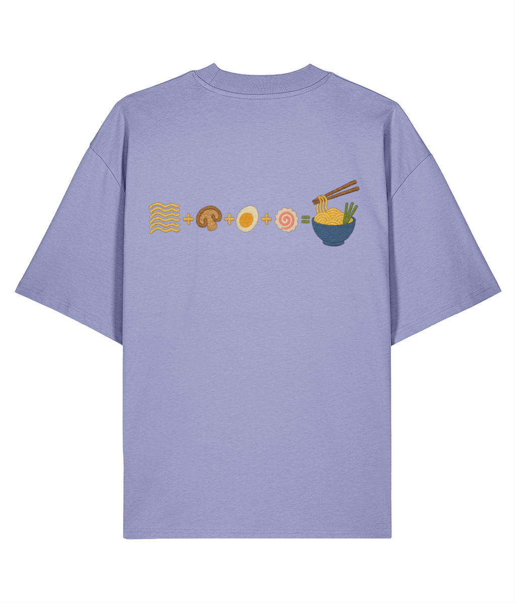 Japanese Naruto Ramen Embroidered Oversized Shirt – Violet back