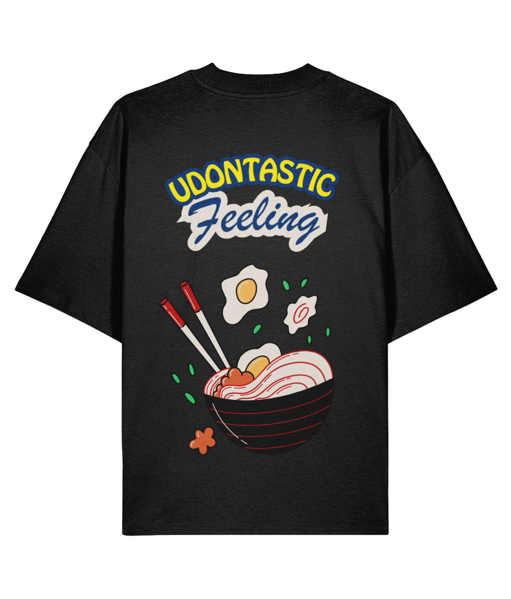 Japanese udon shirt print black