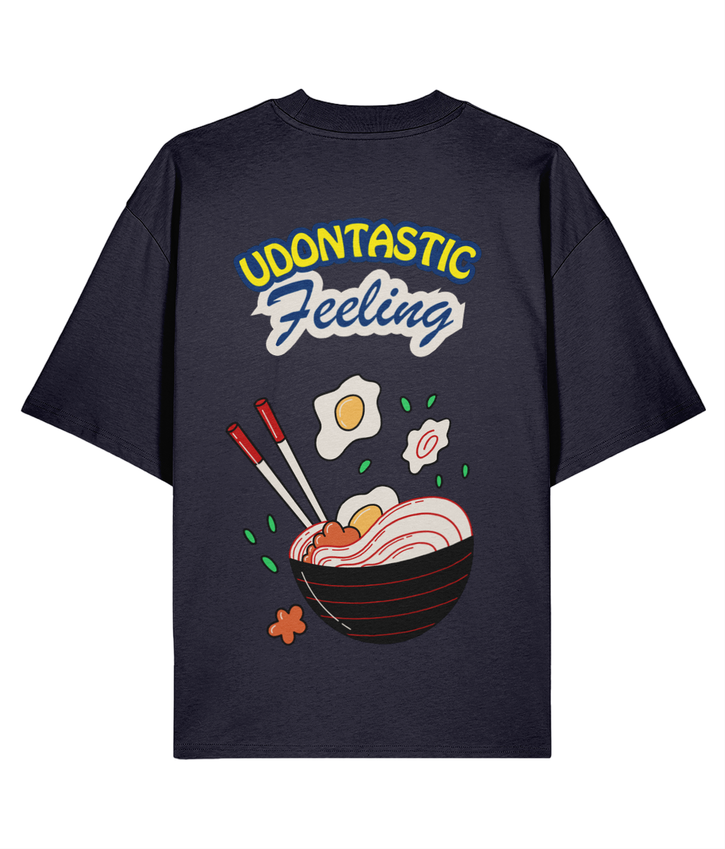 Japanese udon shirt print blue navy 
