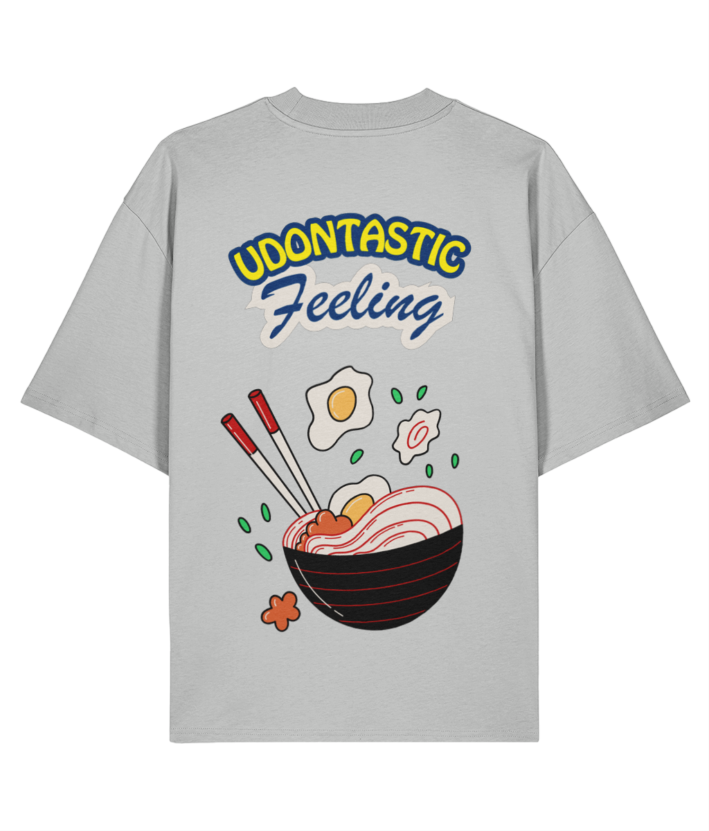 Japanese udon shirt print black Grey