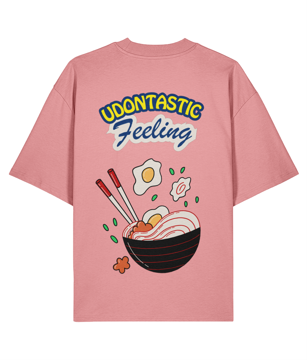 Japanese udon shirt print pink