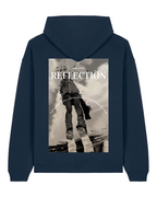 Navy print Reflection Oversized Hoodie Black, Blue & Brown – Organic Cotton by Starcliffart