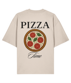 Pizza Time Embroidered Oversized Shirt – Creme Back