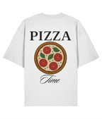 Pizza Time Embroidered Oversized Shirt – White Back
