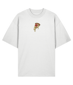 Pizza Time Embroidered Oversized Shirt – White Front