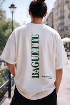 Baguette For The Soul Embroidered Oversized Shirt - worn print shown back print