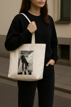 Reflection Gothic Tote Bag – off-white worn