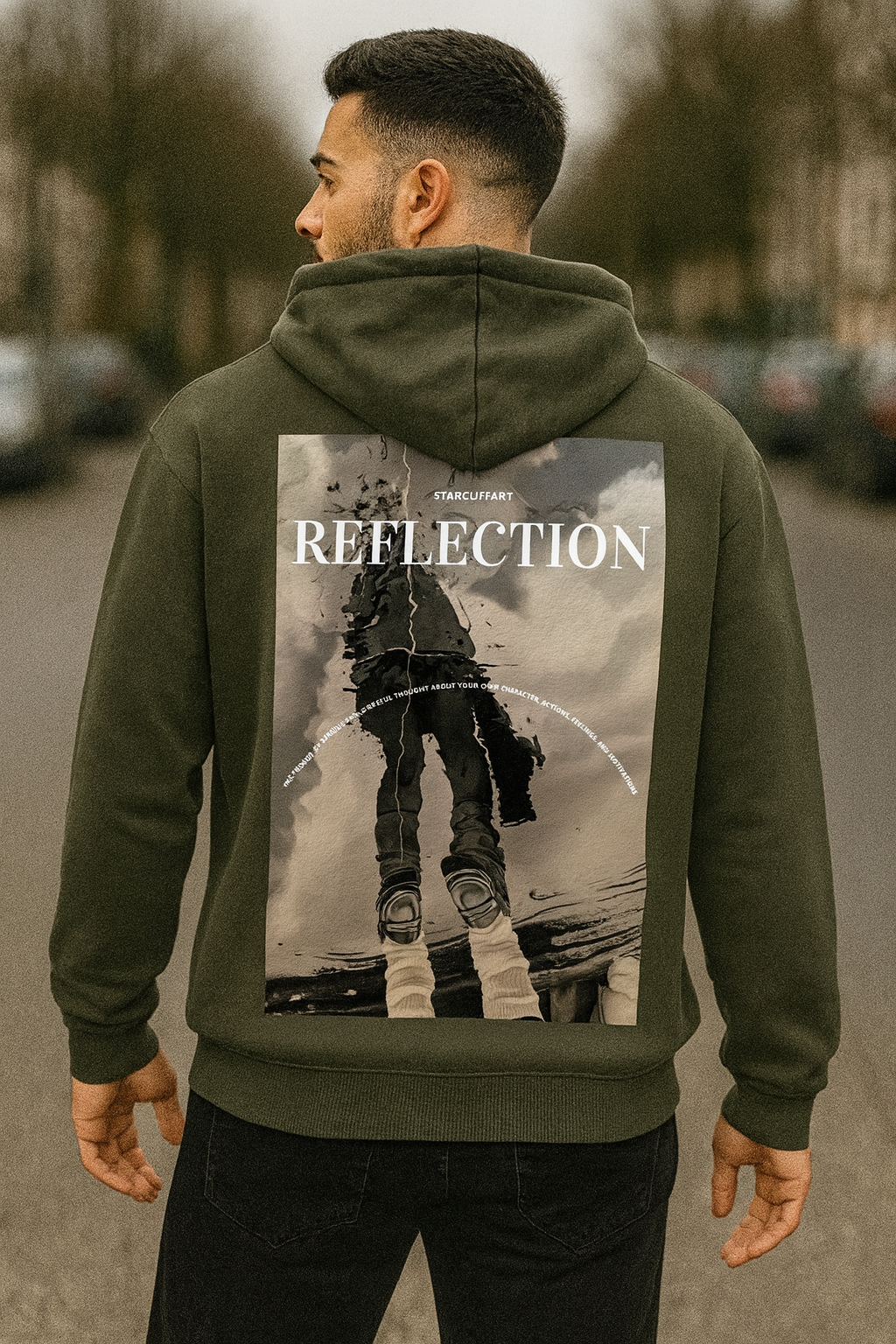 Reflection khaki hoodie 