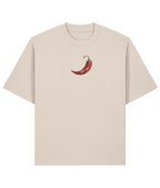 Stay Spicy Oversized Boxy Shirt –  Embroidery front Creme