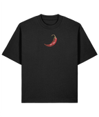 Stay Spicy Oversized Boxy Shirt –  Embroidery black front