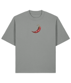 Stay Spicy Oversized Boxy Shirt –  Embroidery dark grey