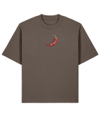 Stay Spicy Oversized Boxy Shirt –  Embroidery mocha