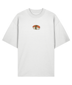 Sushi Menu Embroidered Oversized Shirt – Front White