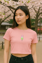 "Sweet Like Dango" Embroidered Baby Tee –  pink