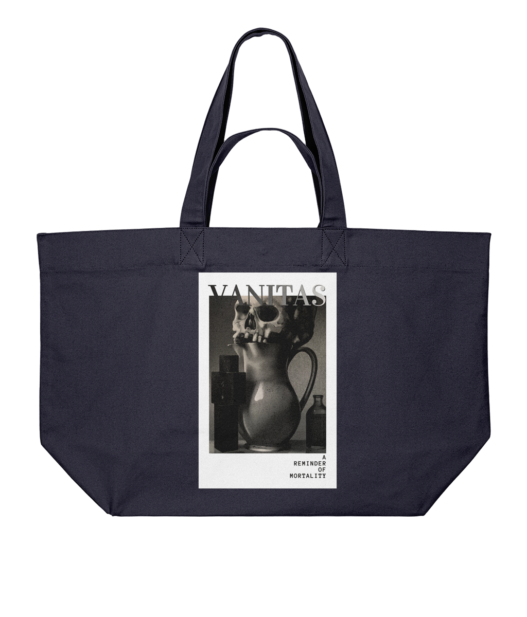 Vanitas Gothic Tote Bag Blue Navy 